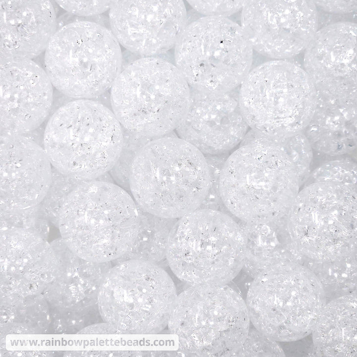 20mm Icy Clear Crackle Acrylic Beads Beads