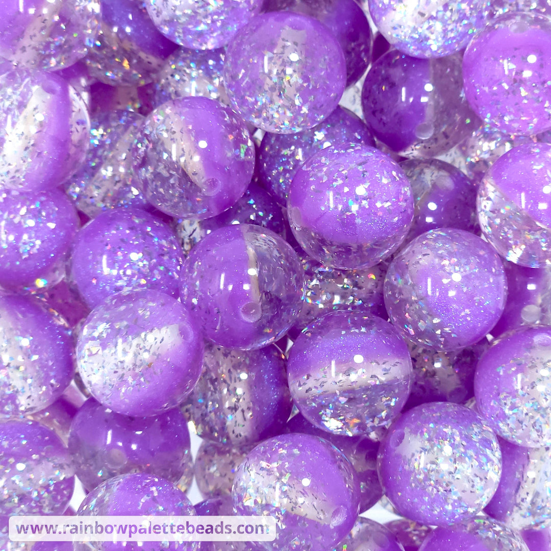 20mm Lavender Iridescent Party Glitter Acrylic Beads Beads