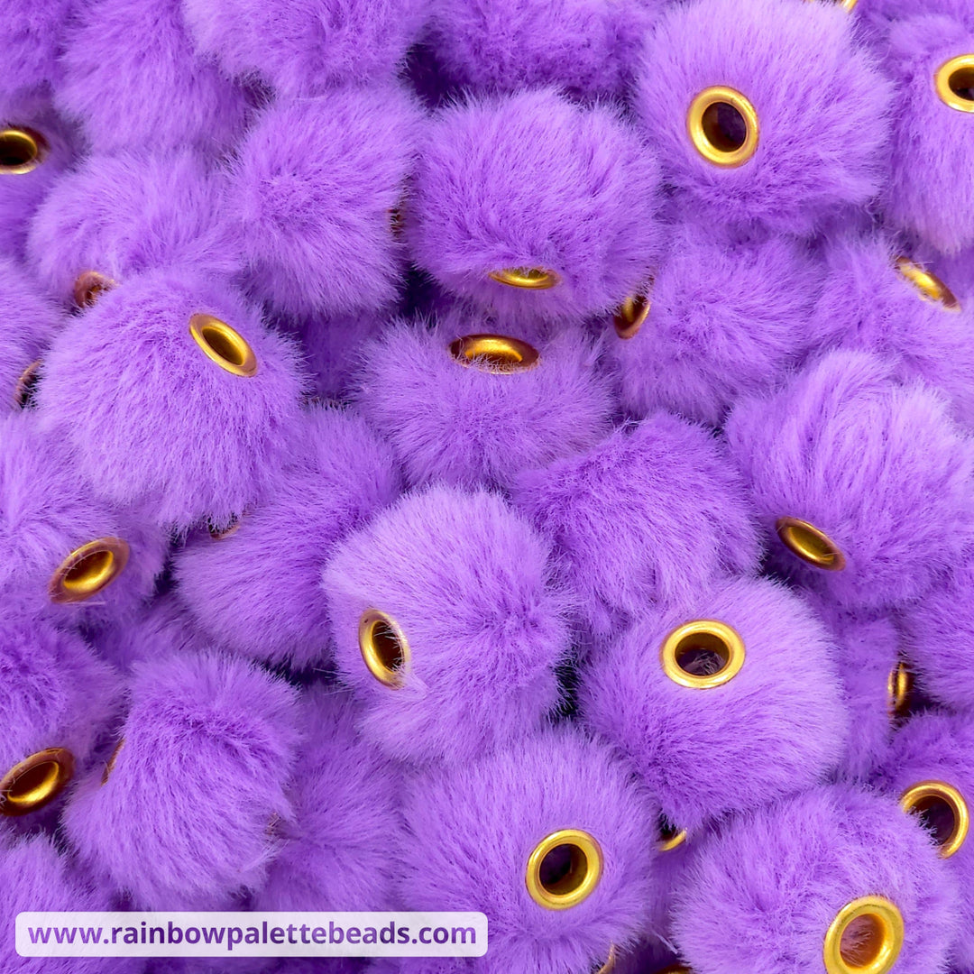 20mm Lavender Purple Furry Fuzzy Abacus Spacer Beads Beads