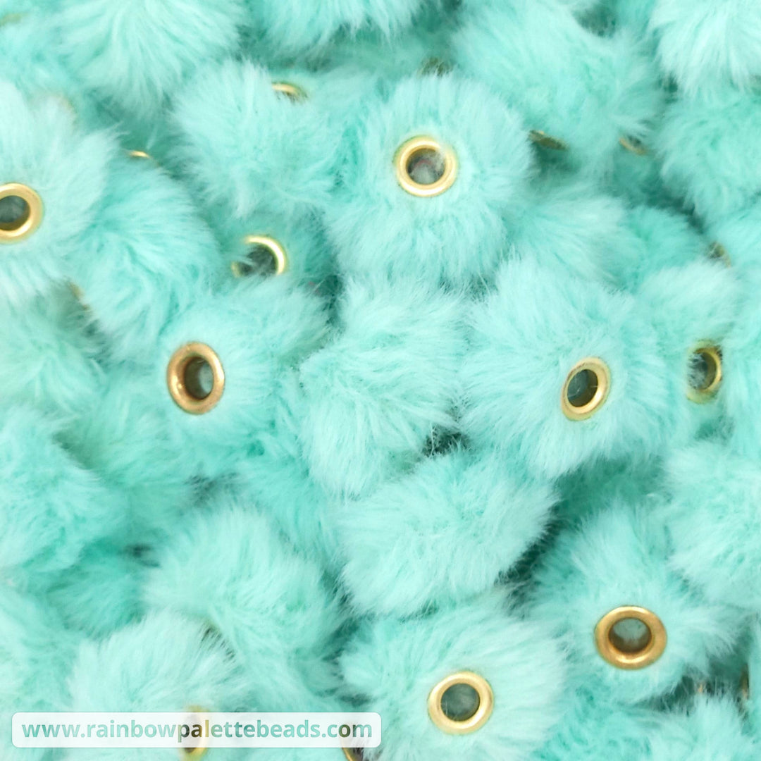 20mm Light Turquoise Furry Fuzzy Abacus Spacer Beads Beads