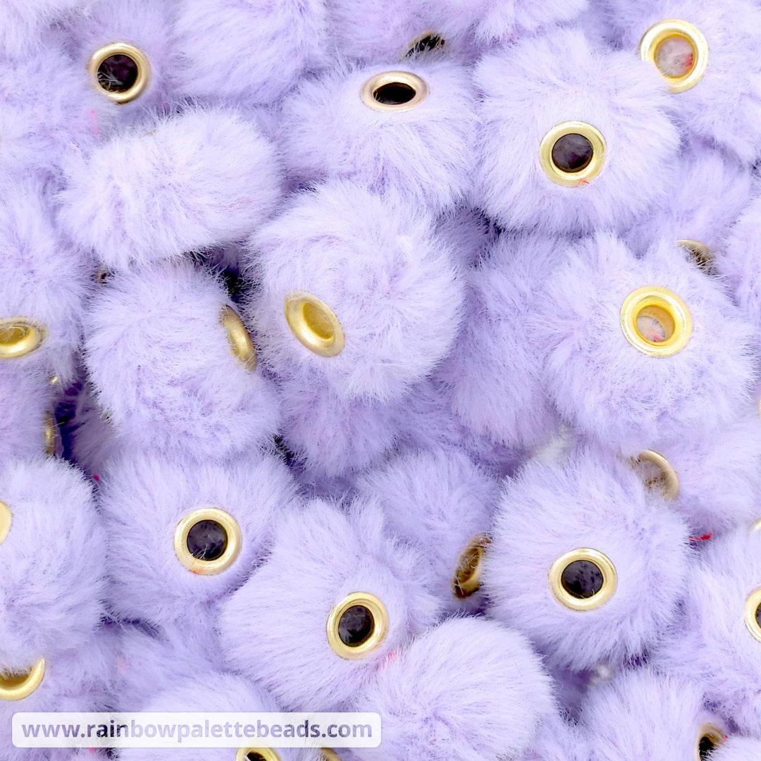20mm Lilac Purple Furry Fuzzy Abacus Spacer Beads Beads