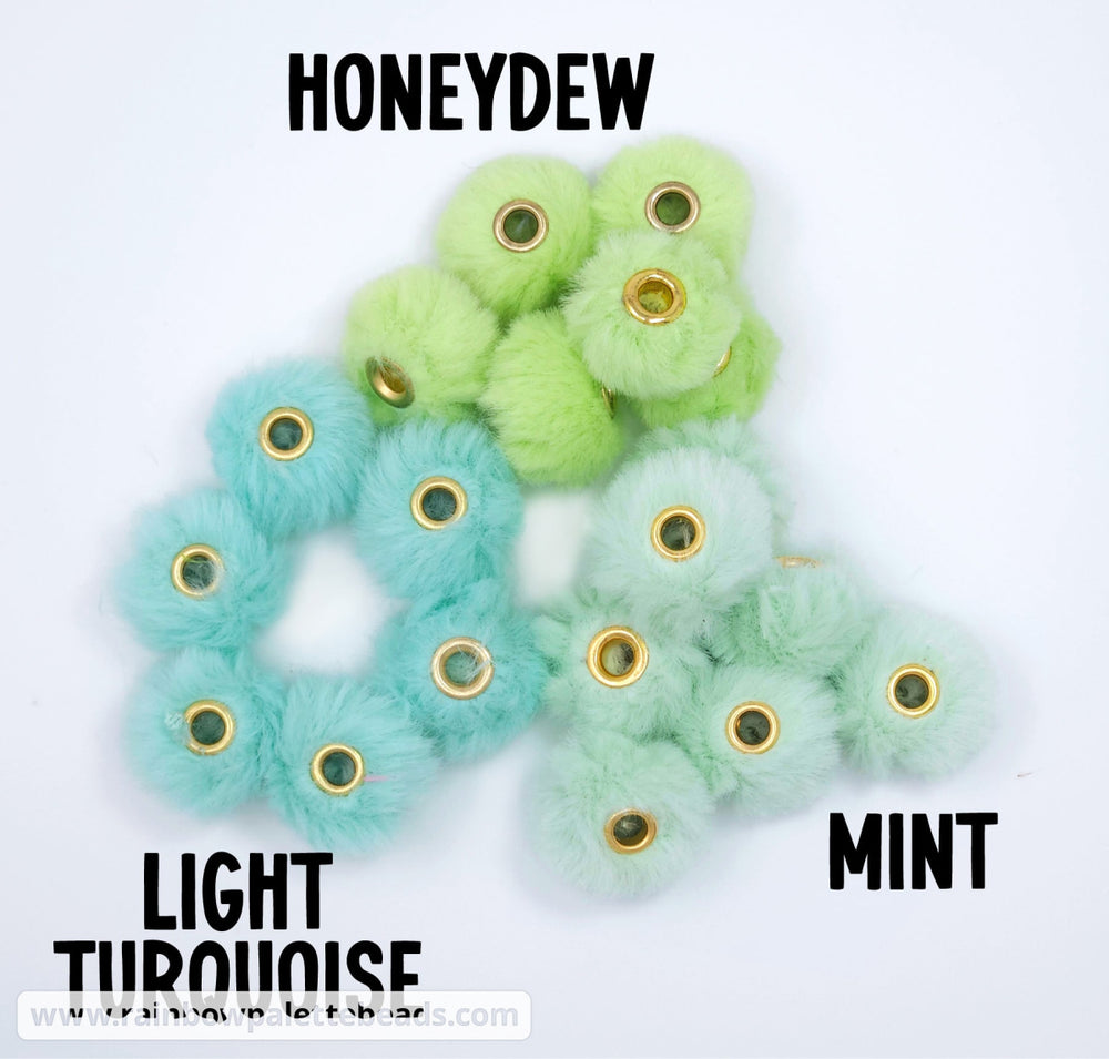 20mm Mint Furry Fuzzy Abacus Spacer Beads Beads