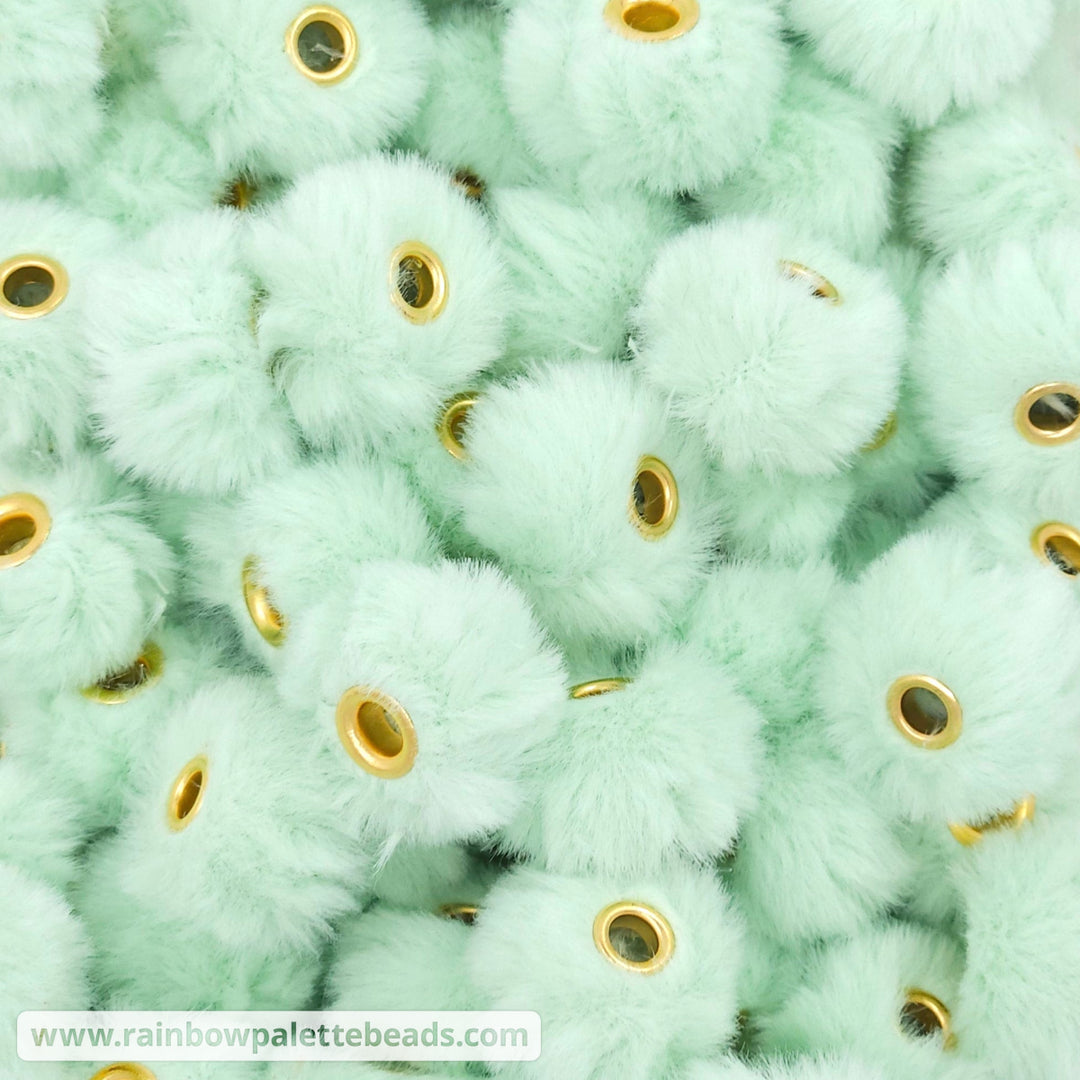 20mm Mint Furry Fuzzy Abacus Spacer Beads Beads