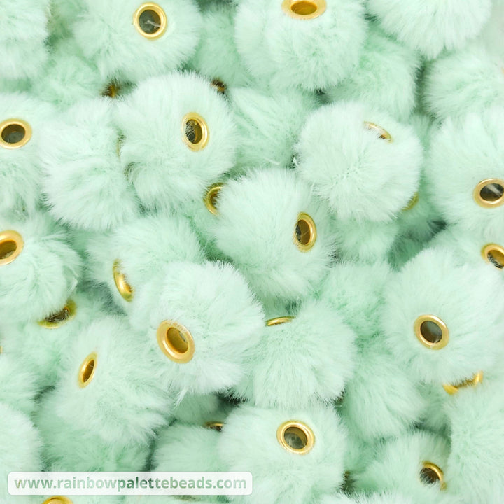 20mm Mint Furry Fuzzy Abacus Spacer Beads Beads