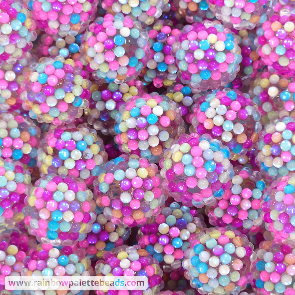 20mm Multicolor Iridescent Illusion Berry Rhinestone Acrylic Beads Beads