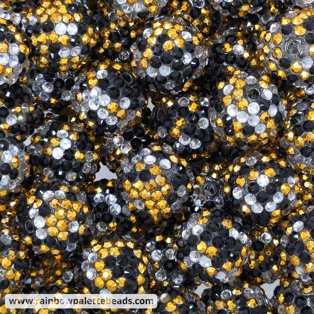 20mm New Years Confetti Rhinestone Beads Beads