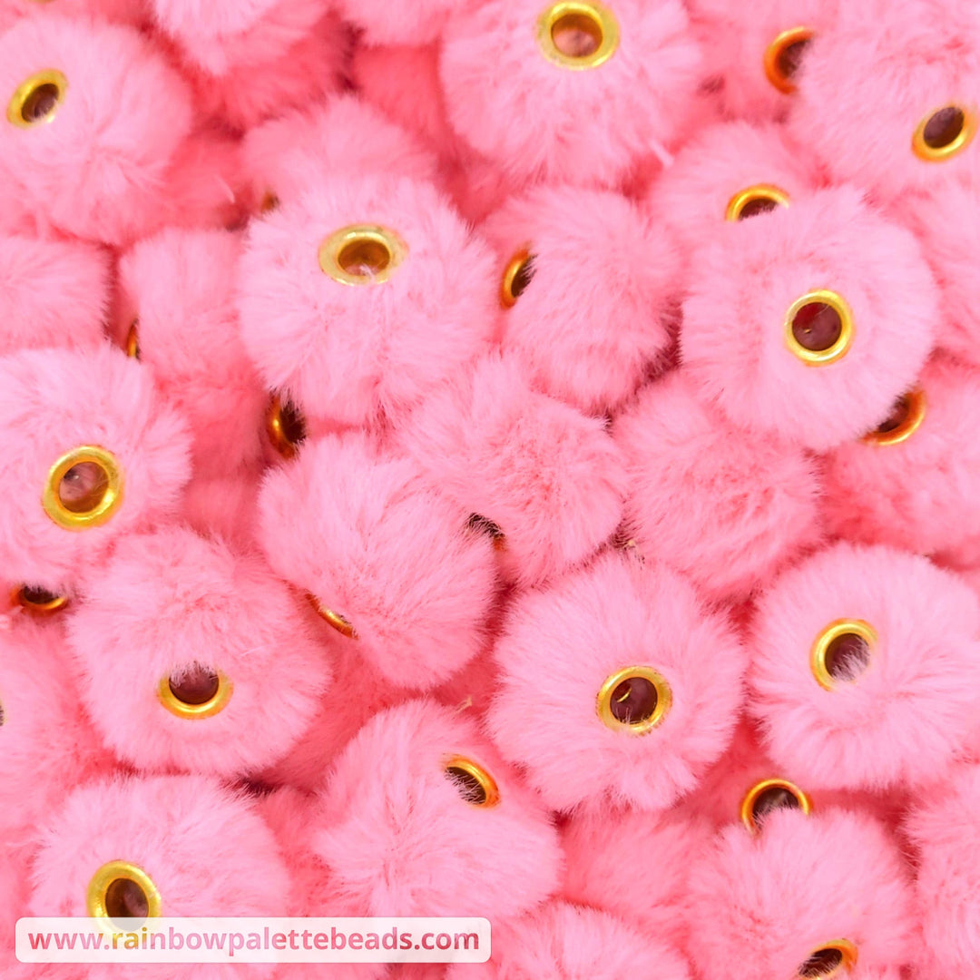 20mm Perfectly Pink Furry Fuzzy Abacus Spacer Beads Beads