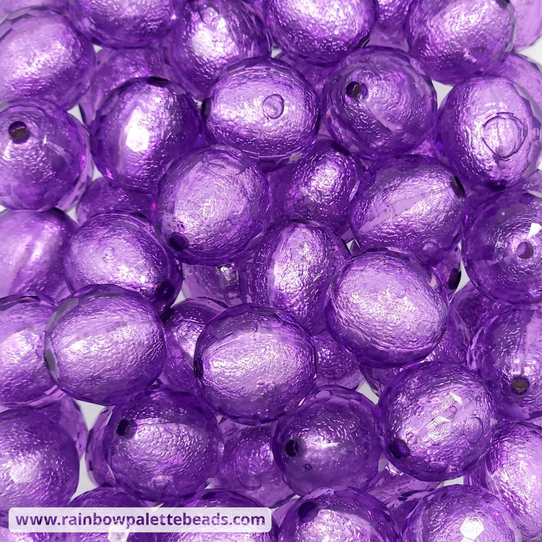 20mm Purple Candy Inner-Foil Acrylic Beads - Beads