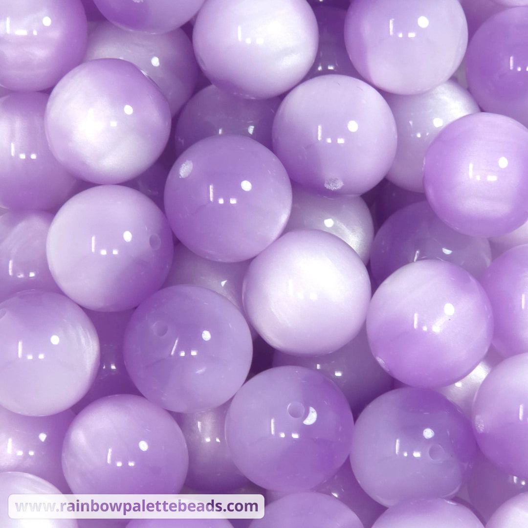 20mm Purple Cat Eye Acrylic Beads - Beads