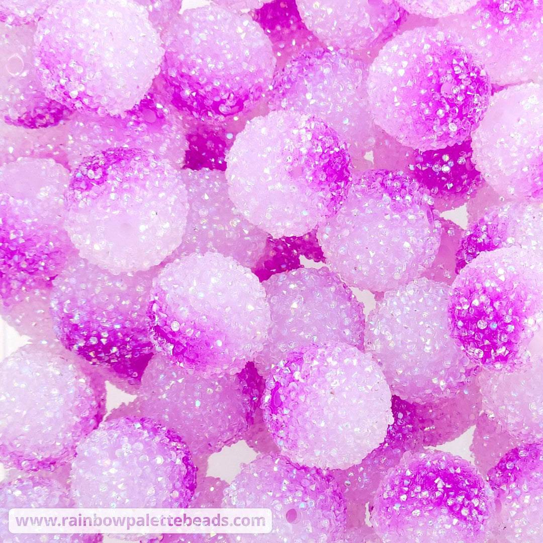 20mm Purple Half Acrylic Sugar Beads **Discontinued** Beads