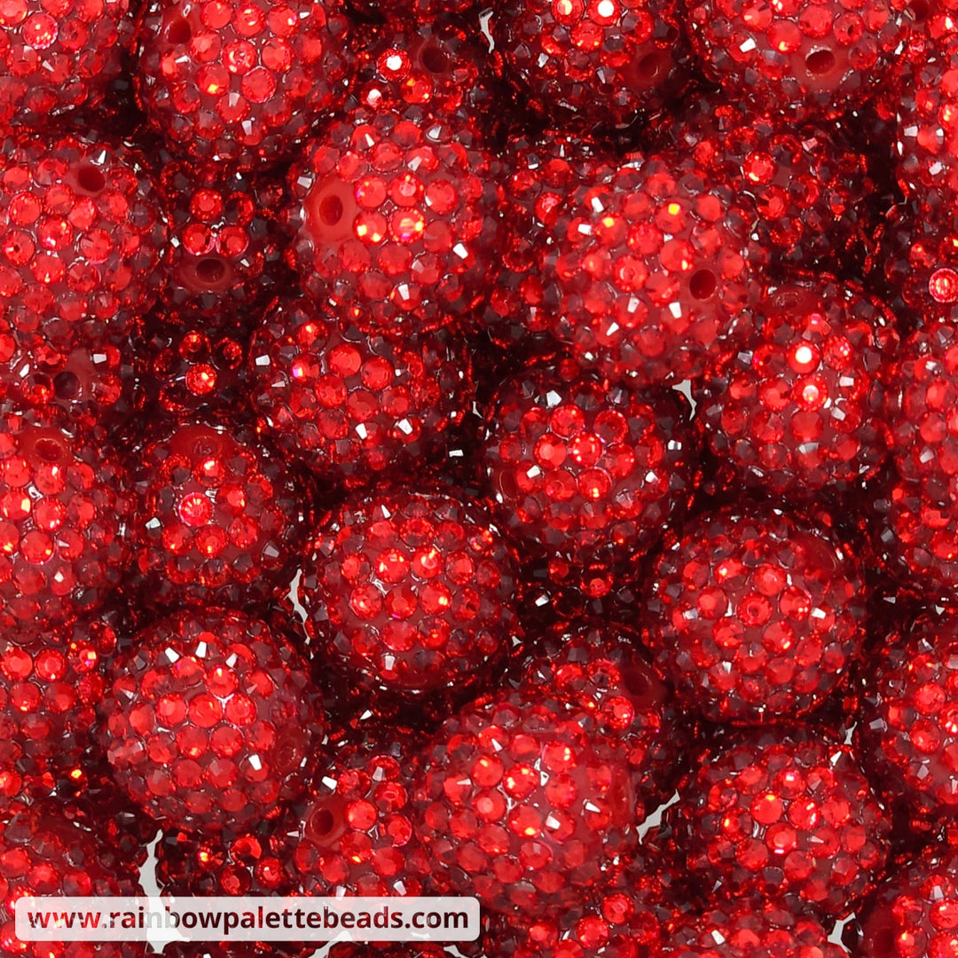 20mm Red Acrylic Rhinestone Beads Beads