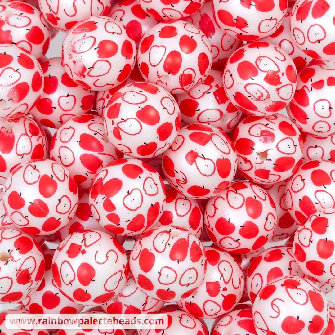 20mm Red Apple Pearl Acrylic Beads **Destash** - Beads