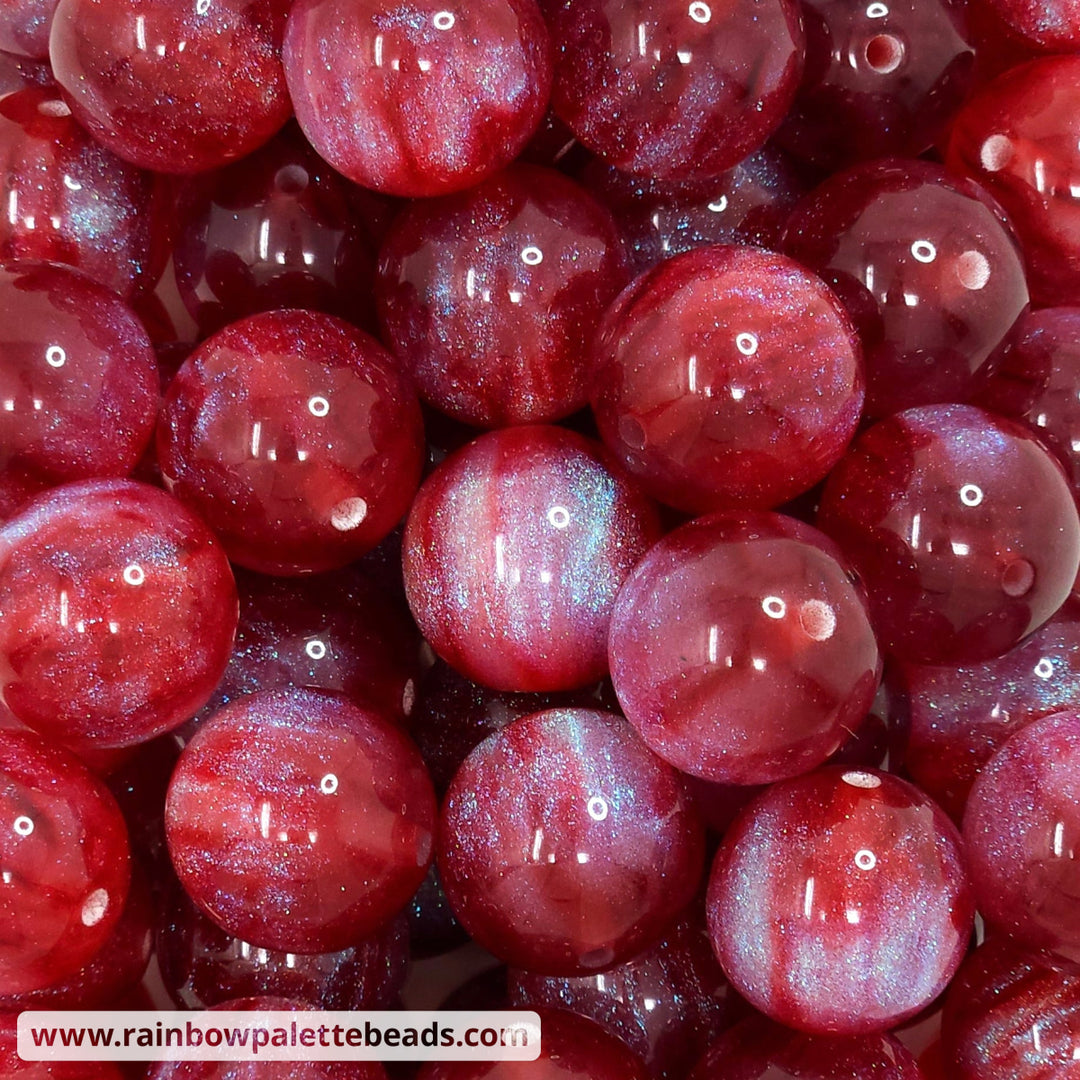 20mm Red Glitter Shimmer Acrylic Beads Beads