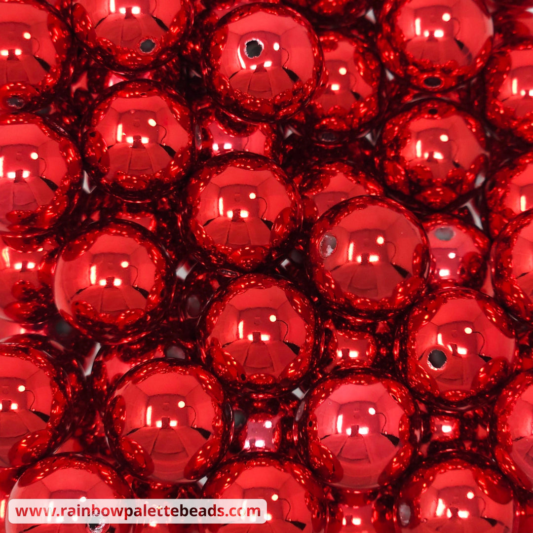 20mm Red UV Mirror Acrylic Beads Beads