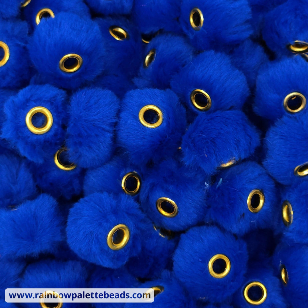 20mm Royal Blue Furry Fuzzy Abacus Spacer Beads Beads