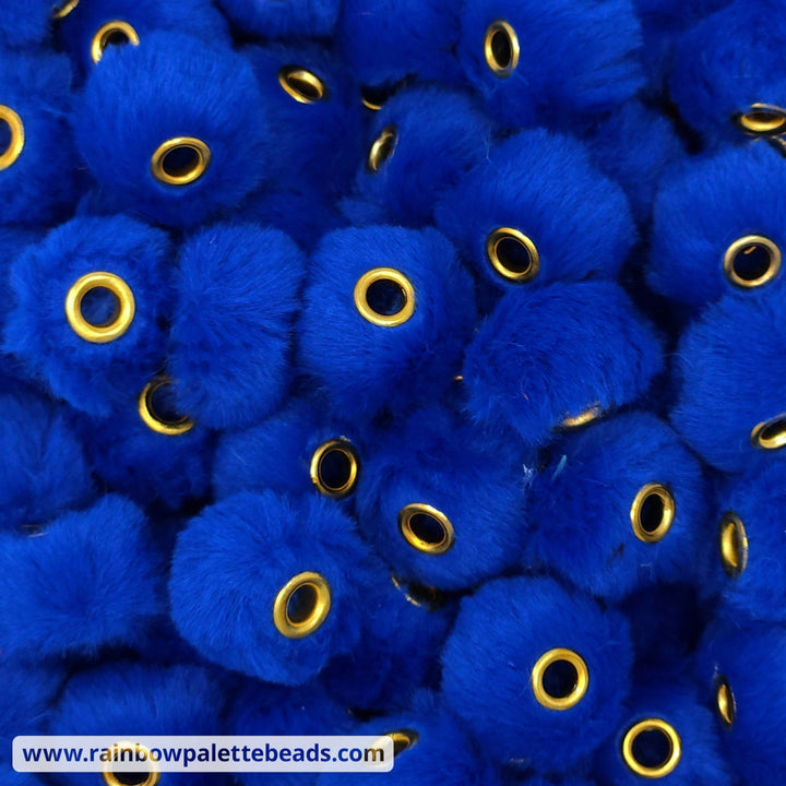 20mm Royal Blue Furry Fuzzy Abacus Spacer Beads Beads