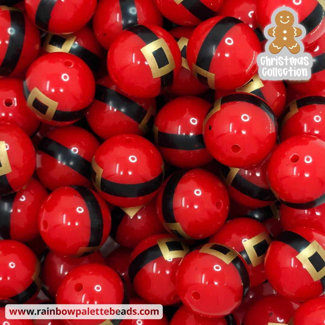 20mm Santa Belt Print Acrylic Beads Beads