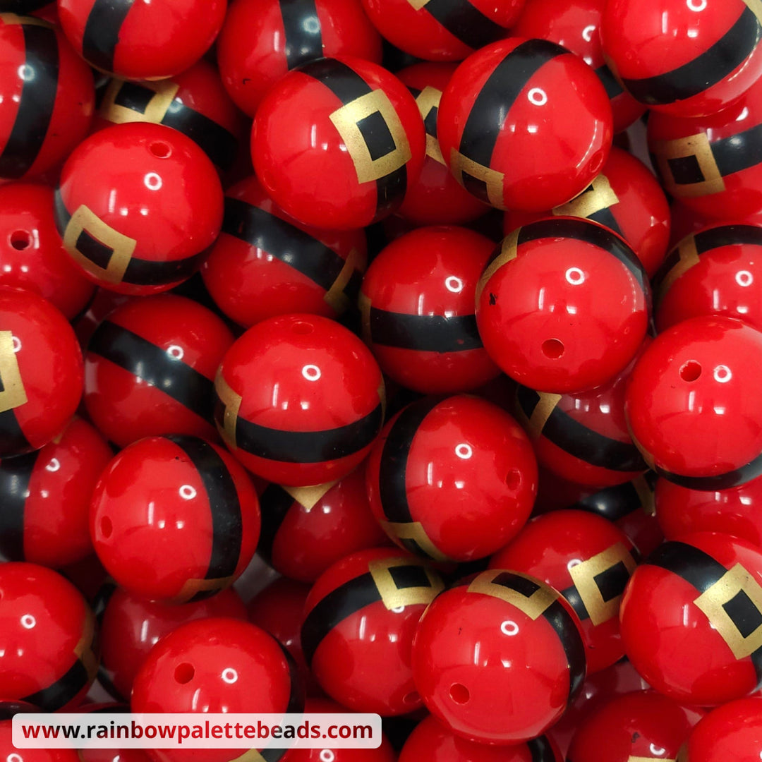 20mm Santa Belt Print Acrylic Beads Beads
