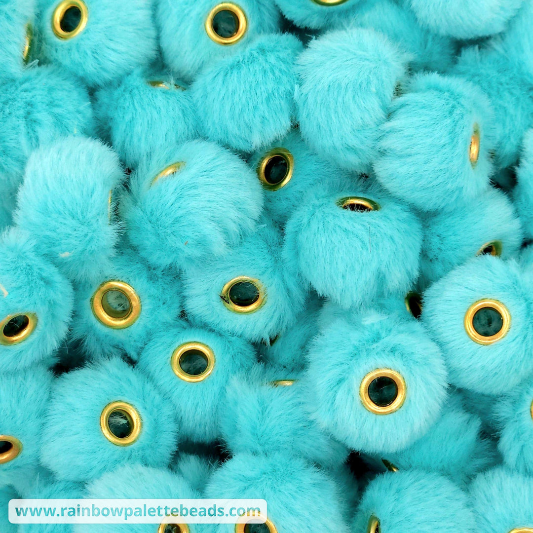 20mm Seaside Mist Furry Fuzzy Abacus Spacer Beads Beads