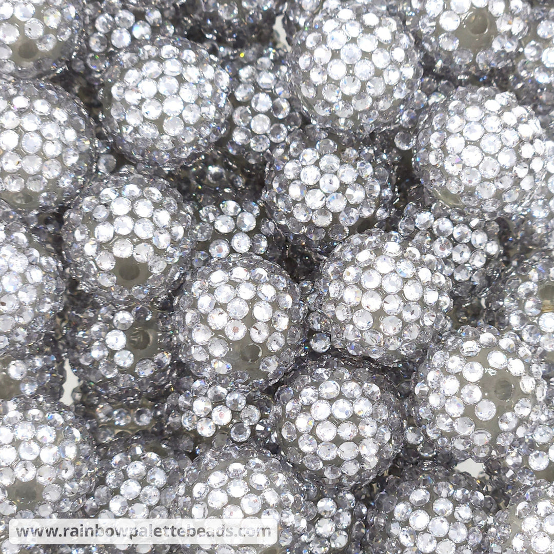 20mm Silver Crystal Acrylic Rhinestone Beads Beads