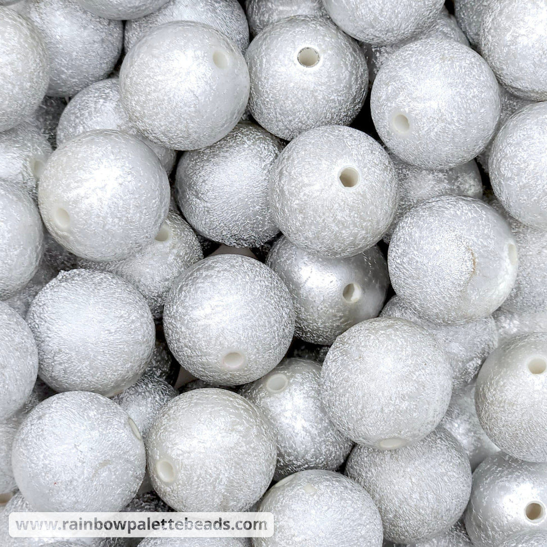 20mm Silver Stardust Acrylic Beads Beads