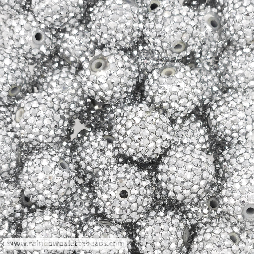 20mm Silver Stud Acrylic Rhinestone Beads Beads