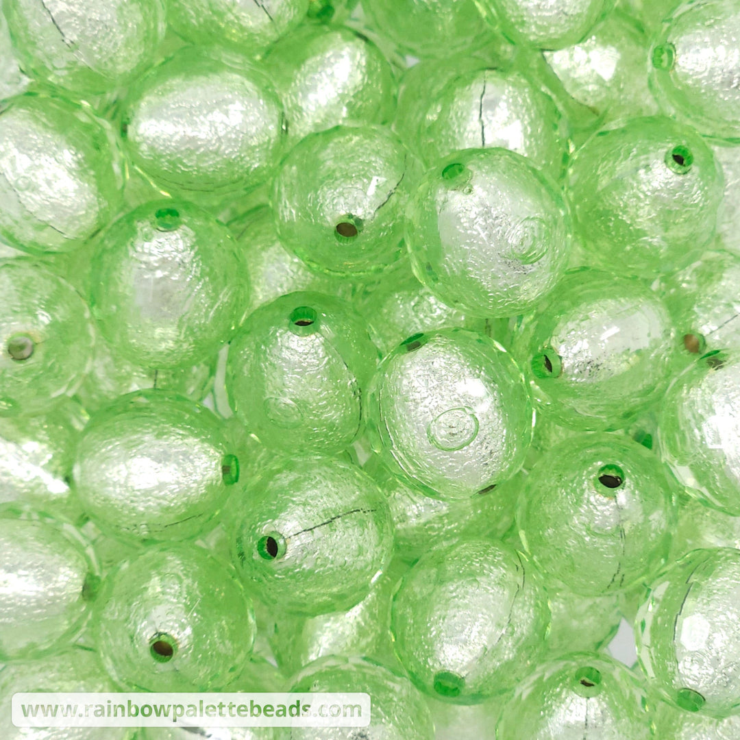 20mm Spring Green Candy Inner-Foil Acrylic Beads - Beads