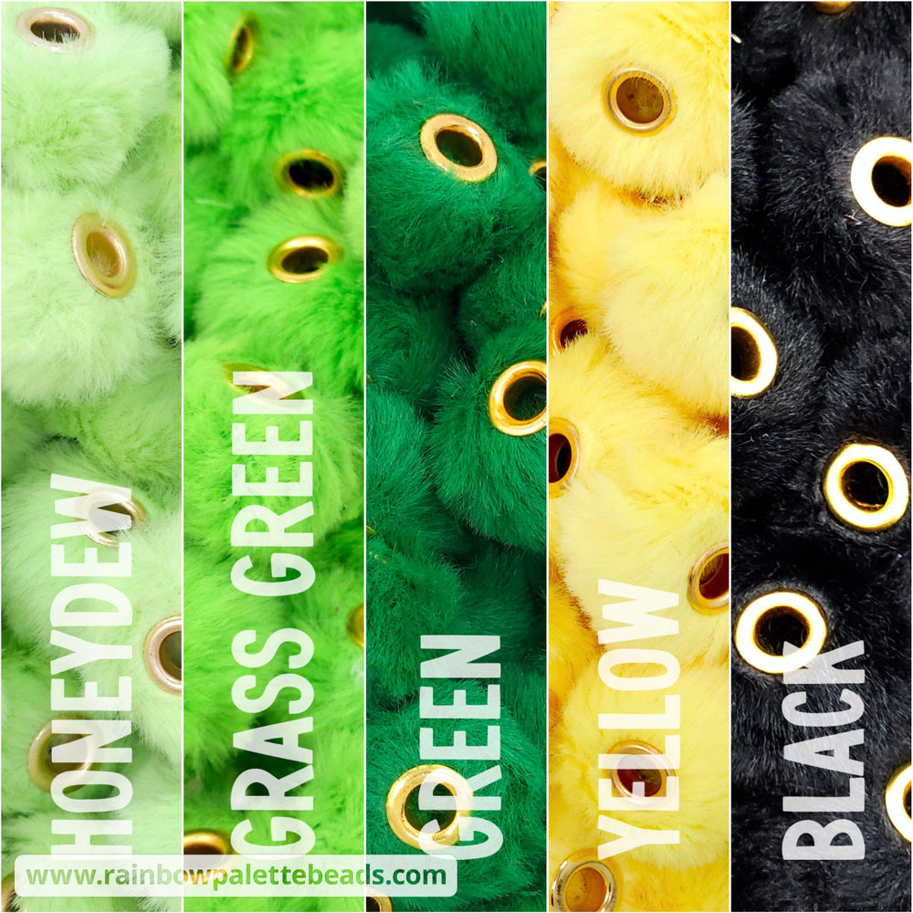 20mm St. Patrick’s Day Furry Fuzzy Abacus Spacer Bead Mix (30 beads) Beads
