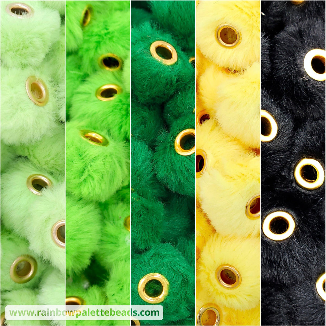 20mm St. Patrick’s Day Furry Fuzzy Abacus Spacer Bead Mix (30 beads) Beads