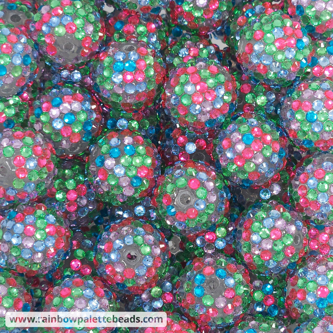 20mm Summer Garden Crystal Confetti Rhinestone Beads - Beads
