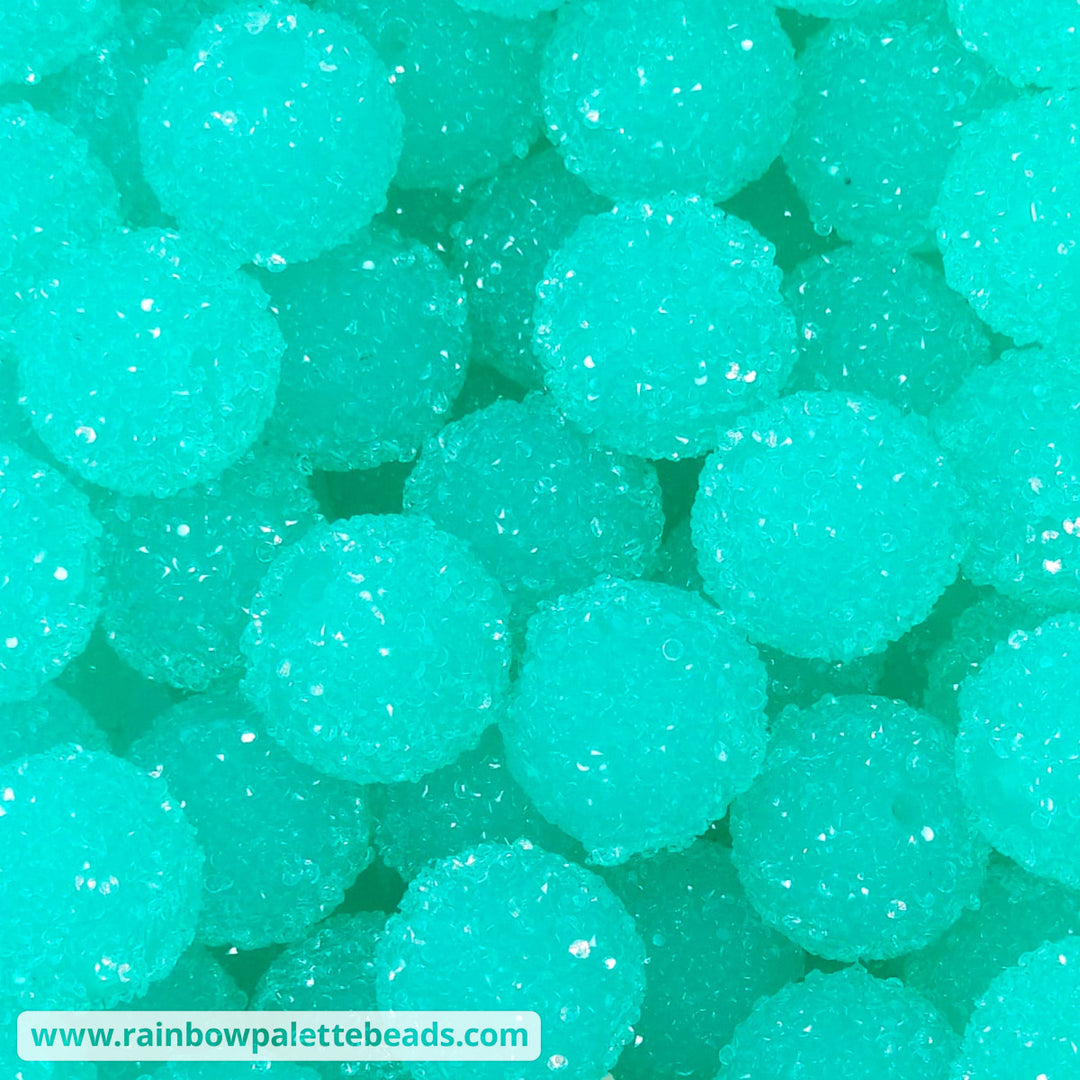 20mm Teal Acrylic Sugar Beads Beads