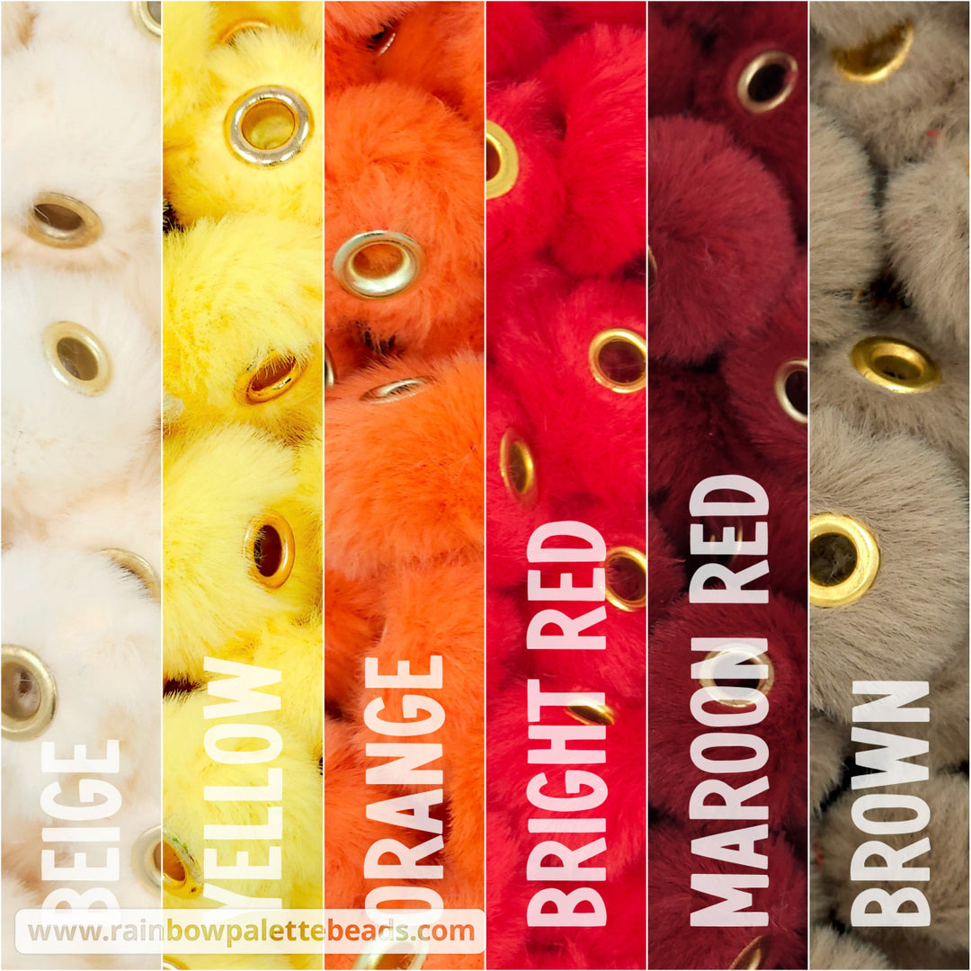 20mm Thanksgiving Furry Fuzzy Abacus Spacer Bead Mix (30 beads) - Beads