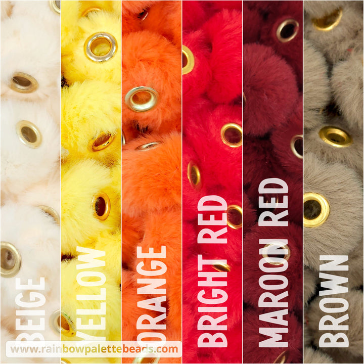 20mm Thanksgiving Furry Fuzzy Abacus Spacer Bead Mix (30 beads) - Beads