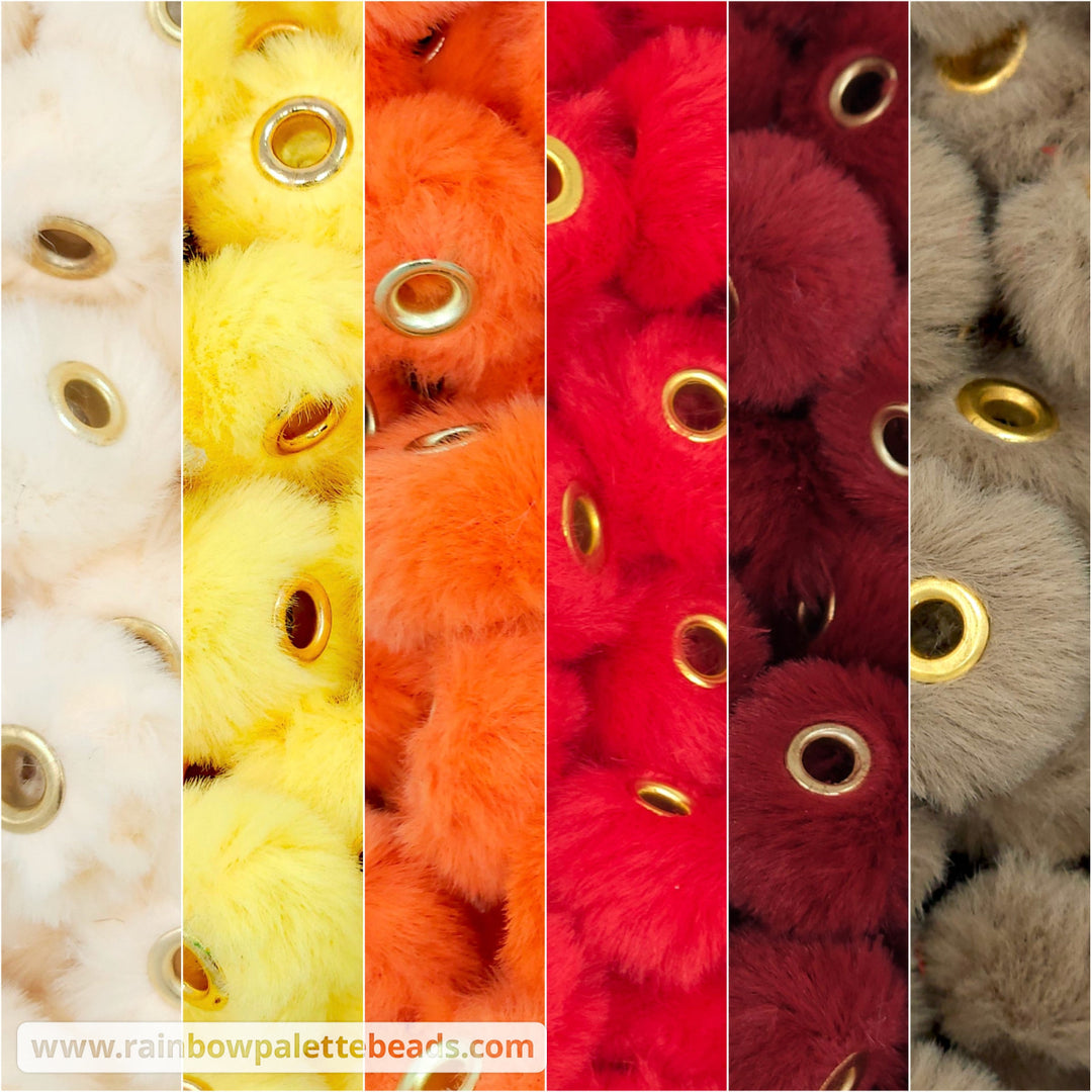 20mm Thanksgiving Furry Fuzzy Abacus Spacer Bead Mix (30 beads) - Beads