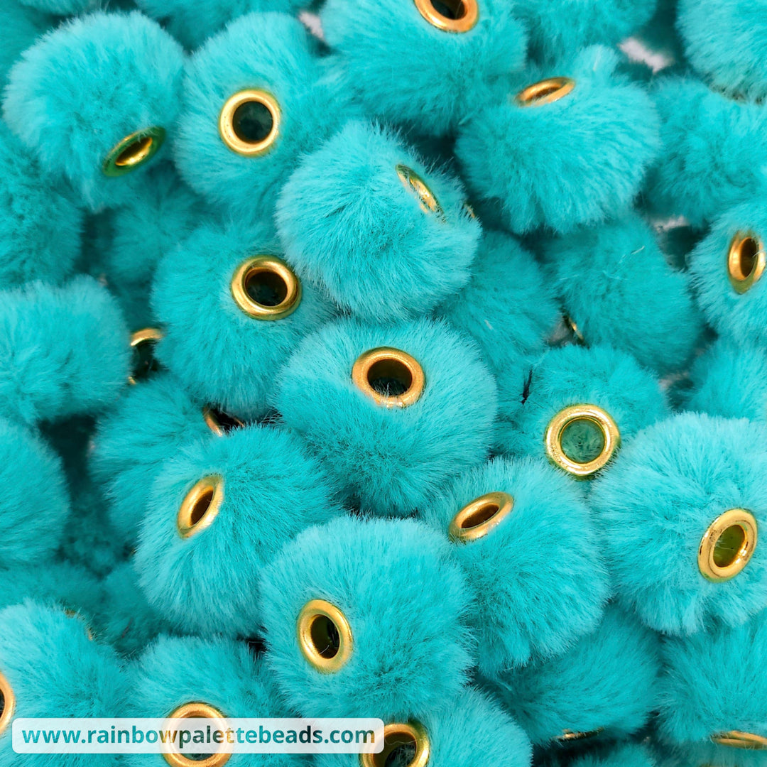 20mm Turquoise Furry Fuzzy Abacus Spacer Beads Beads