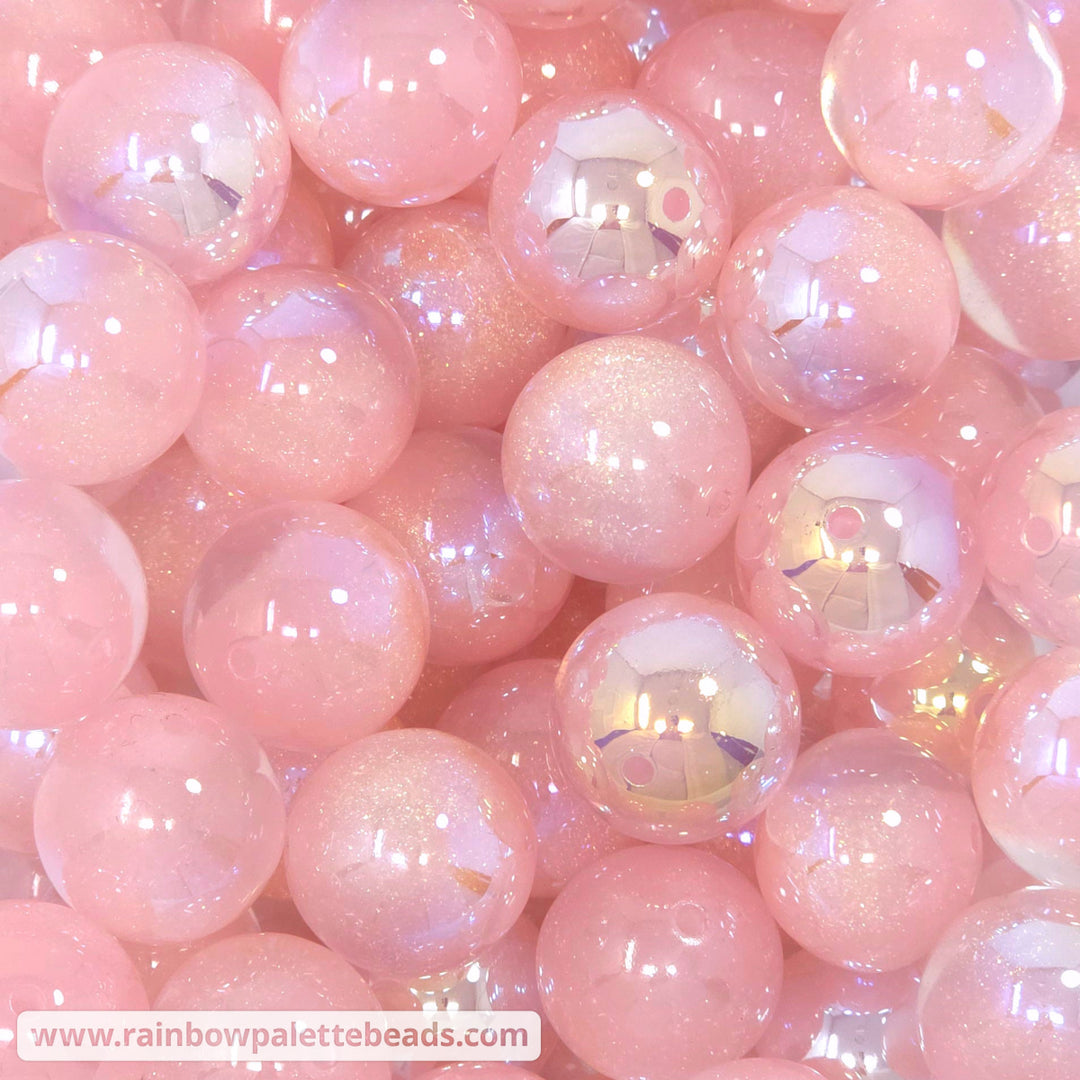 20mm UV/AB Pink Glitter Core Acrylic Beads - Beads