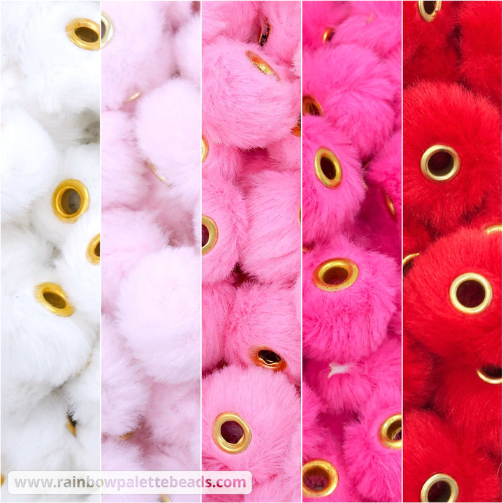 20mm Valentine’s Day Furry Fuzzy Abacus Spacer Bead Mix (30 beads) Beads