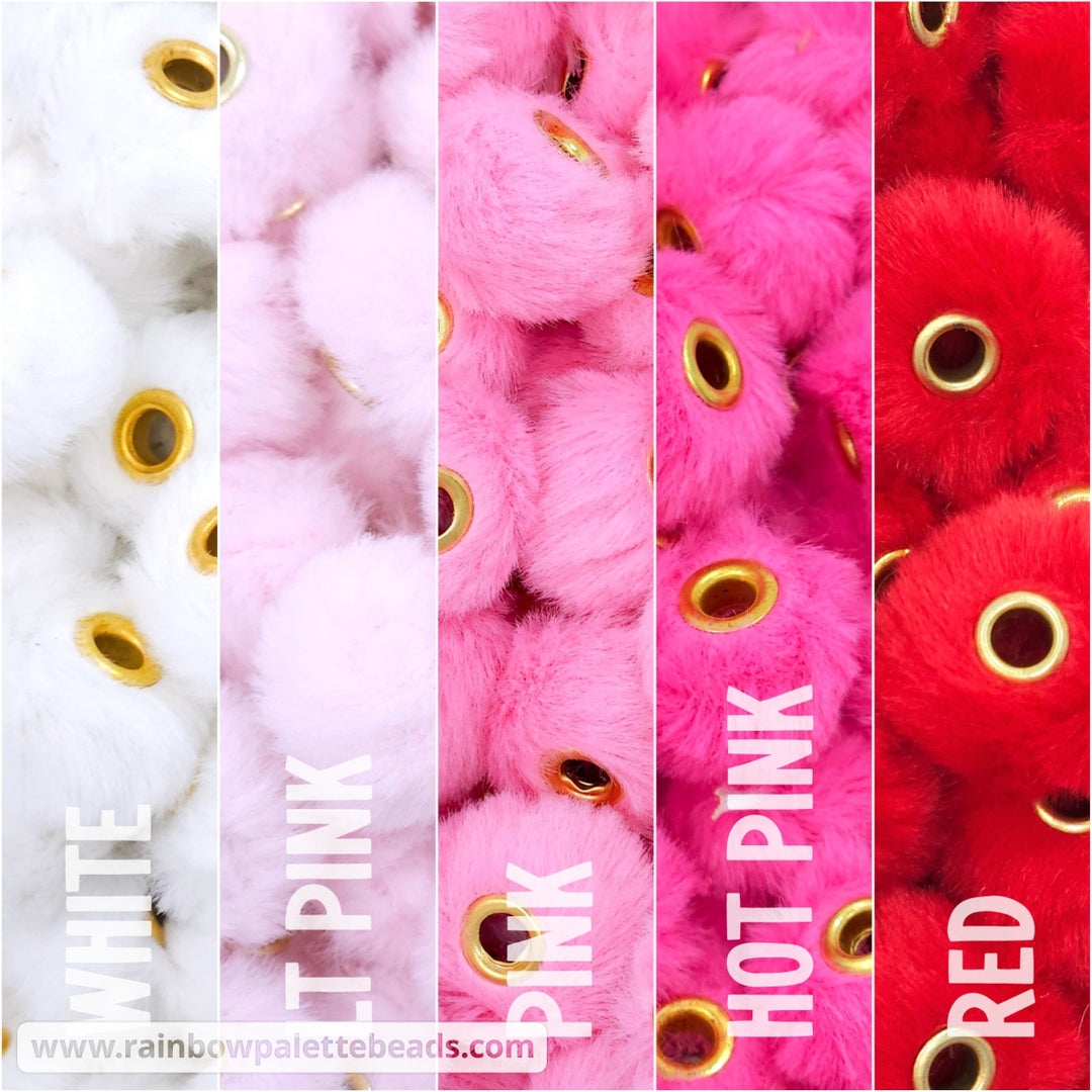 20mm Valentine’s Day Furry Fuzzy Abacus Spacer Bead Mix (30 beads) Beads