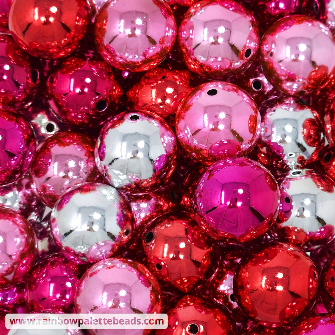 20mm Valentine’s Day UV Mirror Acrylic Bead Mix (20 beads) Beads