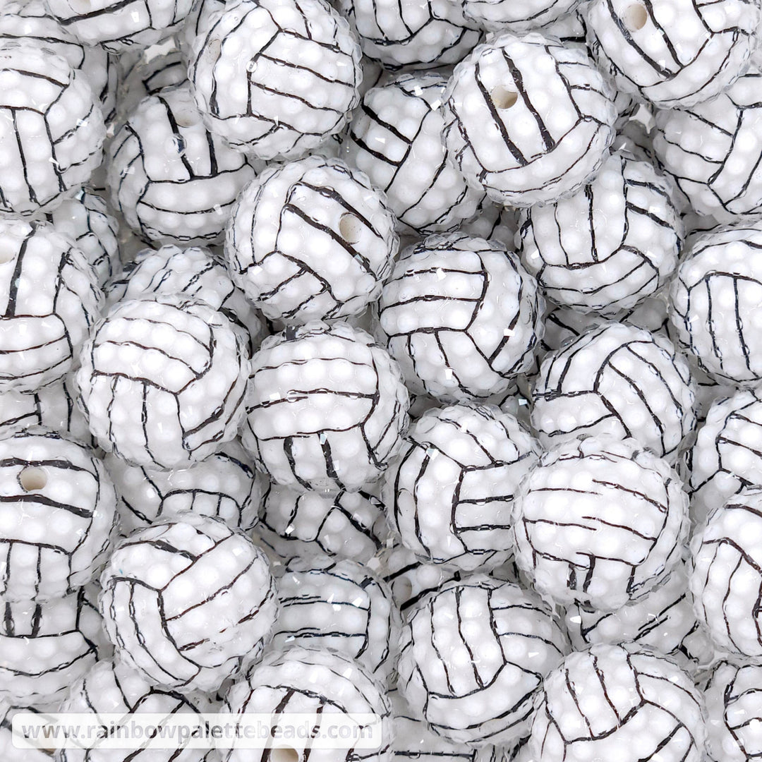 20mm Volleyball Sports Series Rhinestone Beads Beads