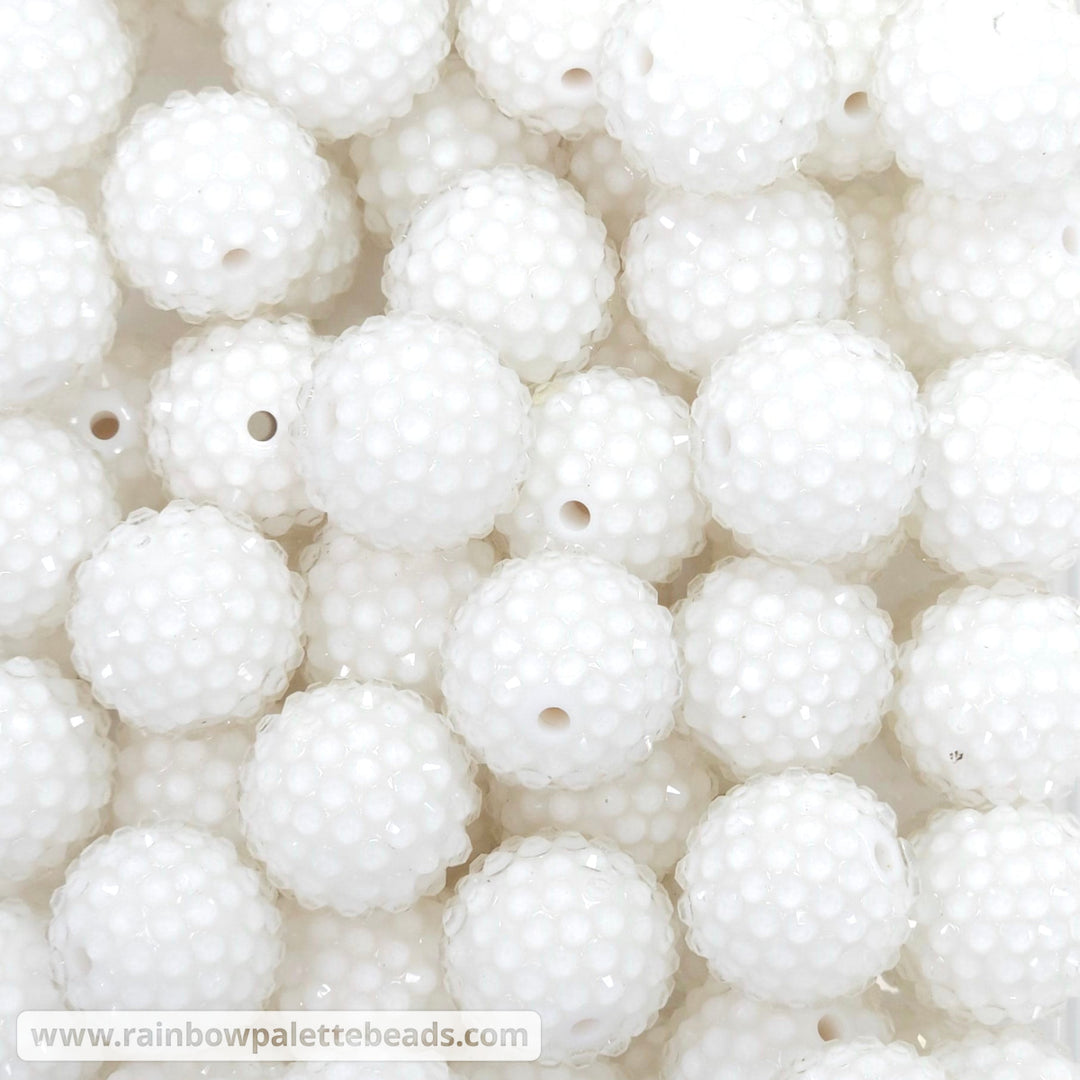 20mm White Jelly Acrylic Rhinestone Beads Beads