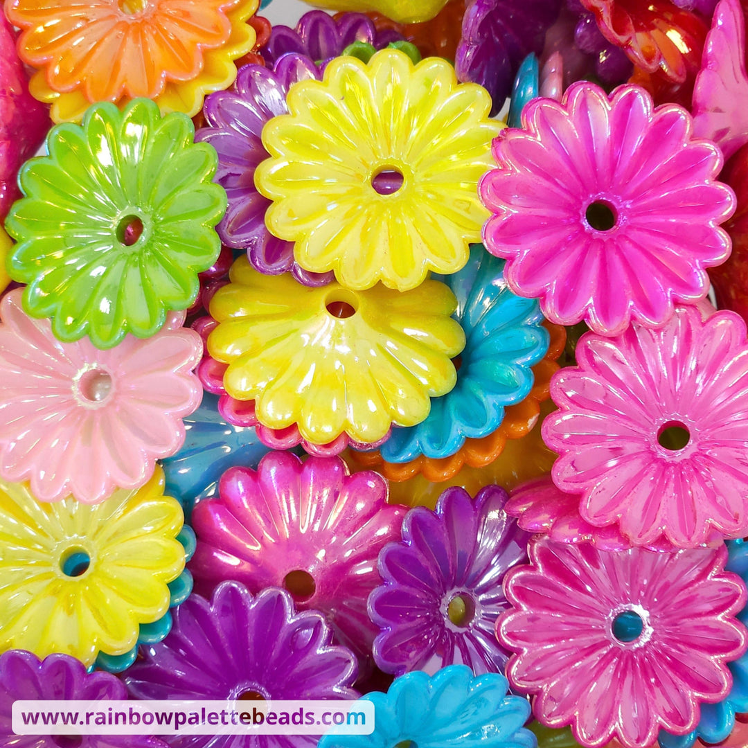 31mm AB Assorted Color Daisy Flower Bead Mix (multipack) Beads