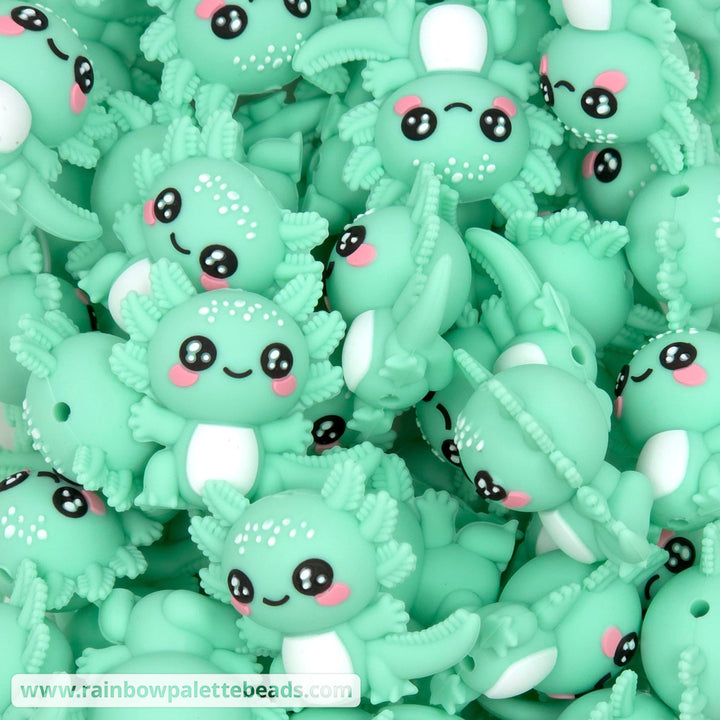 3D Axolotl Silicone Focal Beads - Mint - Beads
