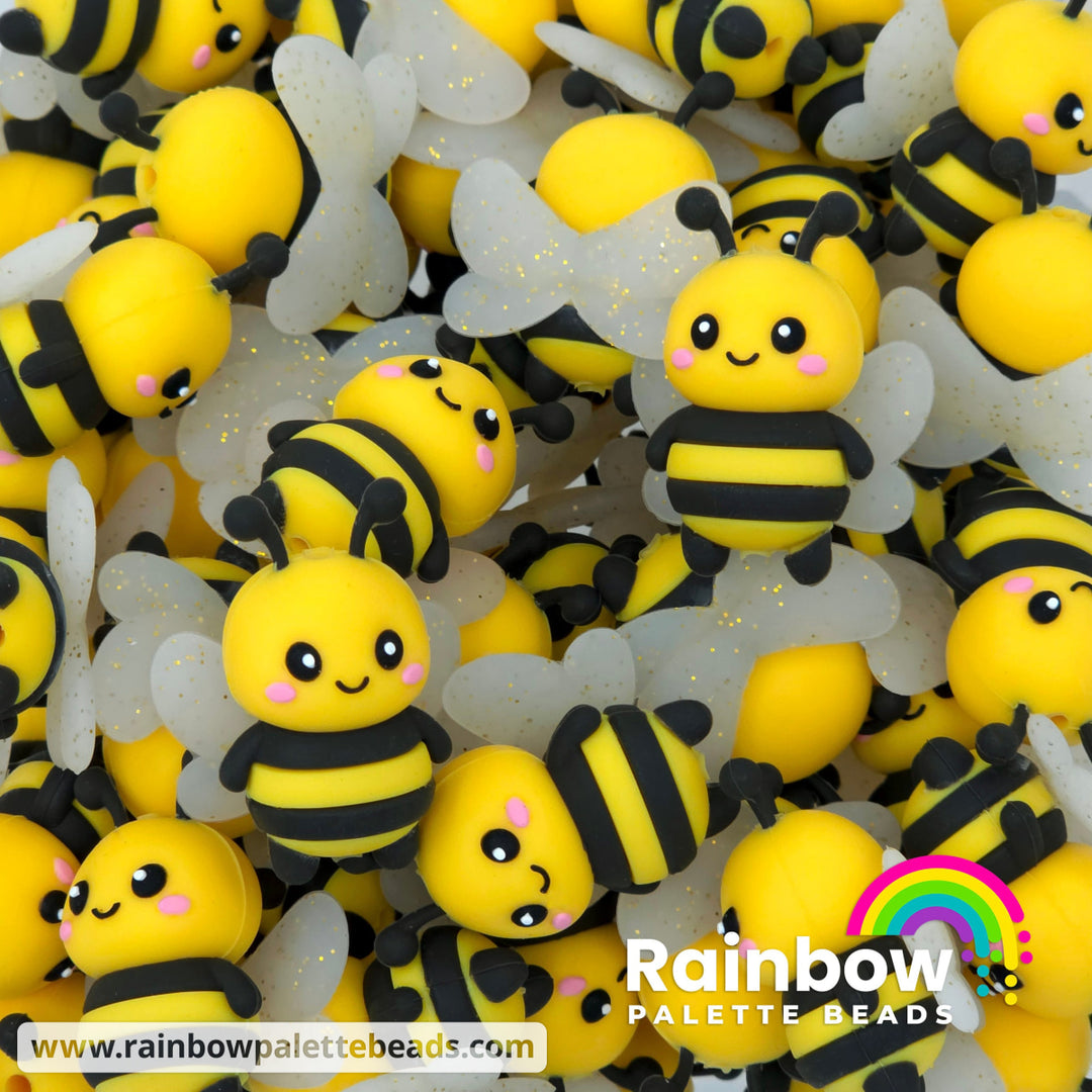 3D Bumble Bee Exclusive Silicone Focal Beads - Beads