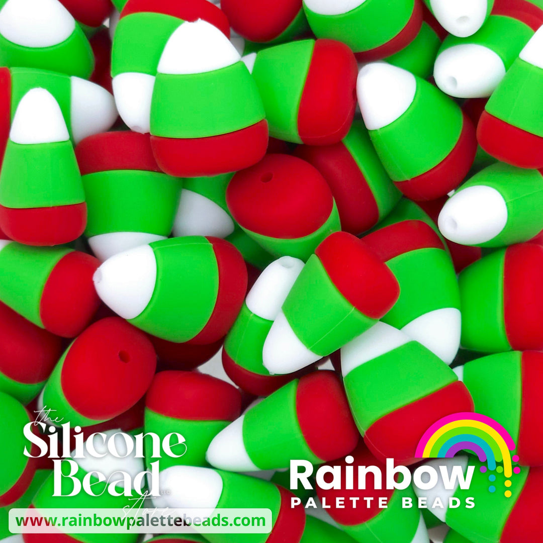 3D Christmas Candy Corn (No Face) Exclusive Silicone Focal Bead Beads
