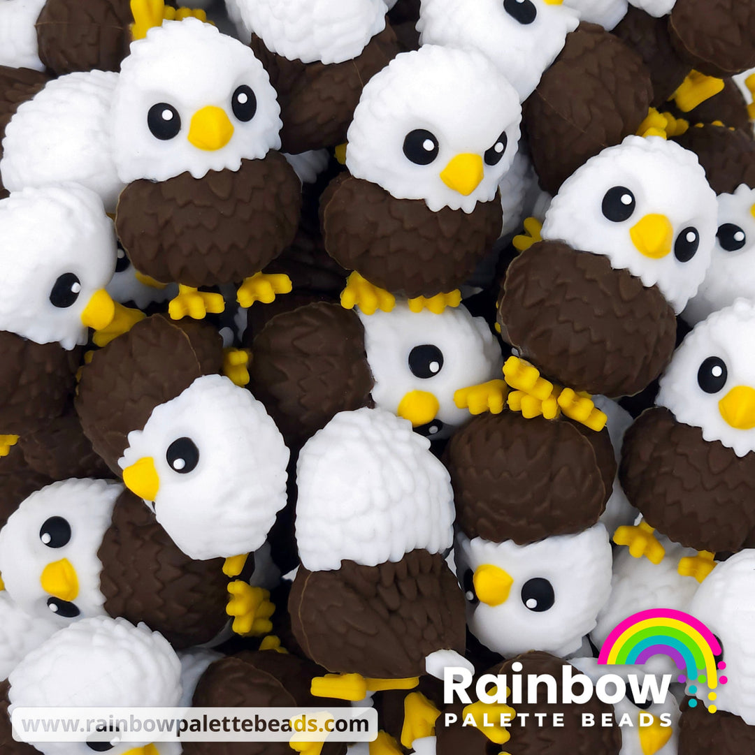 3D Cute Bald Eagle Exclusive Silicone Focal Bead Beads