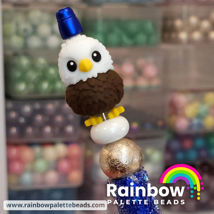 3D Cute Bald Eagle Exclusive Silicone Focal Bead Beads