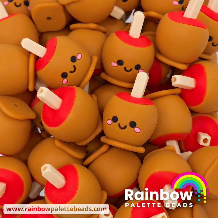 3D Cute Candy Apple & Caramel Apple Exclusive Silicone Focal Beads Caramel Apple Beads