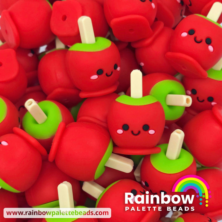 3D Cute Candy Apple & Caramel Apple Exclusive Silicone Focal Beads Candy Apple Beads