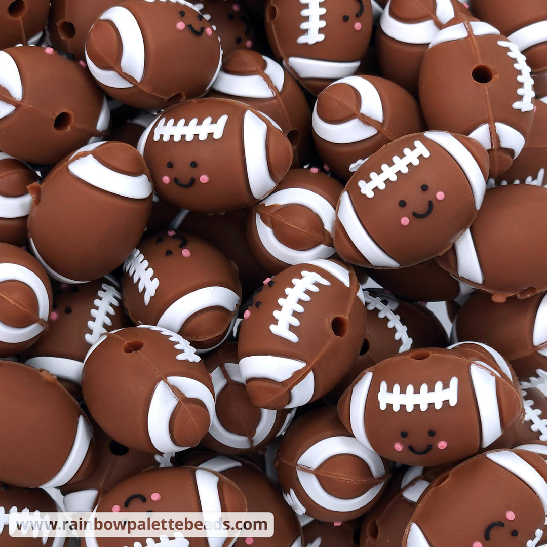 3D Cute Football Silicone Focal Beads Beads